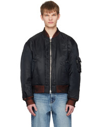 schwarze Nylon Bomberjacke von Solid Homme