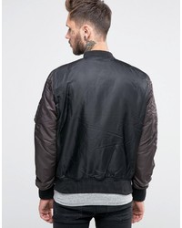 schwarze Nylon Bomberjacke von Diesel