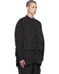 schwarze Shirtjacke aus Nylon von Archival Reinvent