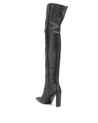 schwarze Overknee Stiefel aus Leder von Just Cavalli