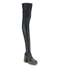 schwarze Overknee Stiefel aus Leder von Stella McCartney