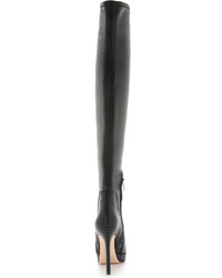 schwarze Overknee Stiefel aus Leder von Sam Edelman