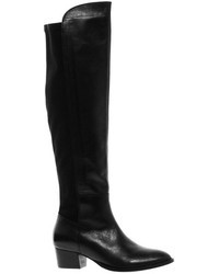 schwarze Overknee Stiefel aus Leder von Asos