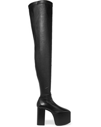 schwarze Overknee Stiefel aus Leder von Balenciaga