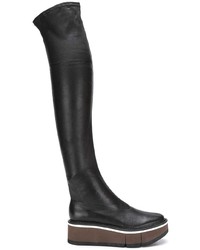 schwarze Overknee Stiefel aus Leder von Clergerie