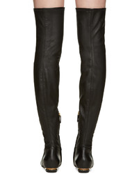 schwarze Overknee Stiefel aus Leder von Nicholas Kirkwood