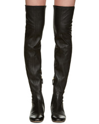 schwarze Overknee Stiefel aus Leder von Nicholas Kirkwood