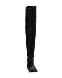 schwarze Overknee Stiefel aus Leder von ATTICO