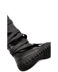 schwarze Overknee Stiefel aus Leder von Maison Margiela