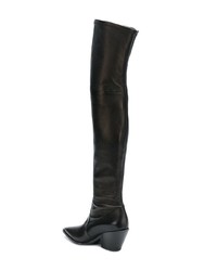 schwarze Overknee Stiefel aus Leder von Casadei