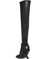 schwarze Overknee Stiefel aus Leder von Tom Ford