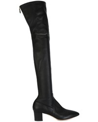 schwarze Overknee Stiefel aus Leder von Charlotte Olympia
