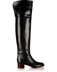 schwarze Overknee Stiefel aus Leder von Chloé