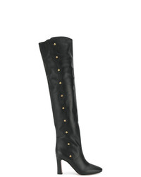 schwarze Overknee Stiefel aus Leder von Chloé