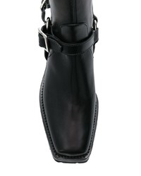 schwarze Overknee Stiefel aus Leder von Ermanno Scervino