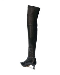 schwarze Overknee Stiefel aus Leder von Casadei