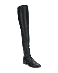 schwarze Overknee Stiefel aus Leder von Parallèle