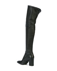 schwarze Overknee Stiefel aus Leder von Coach