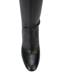 schwarze Overknee Stiefel aus Leder von Coach