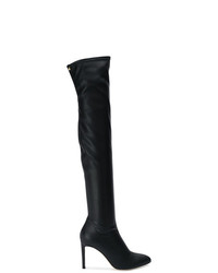 schwarze Overknee Stiefel aus Leder von Giuseppe Zanotti Design