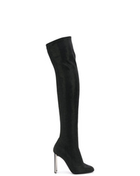 schwarze Overknee Stiefel aus Leder von Giuseppe Zanotti Design