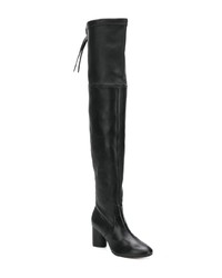 schwarze Overknee Stiefel aus Leder von Stuart Weitzman