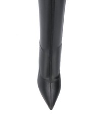 schwarze Overknee Stiefel aus Leder von Rochas