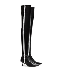 schwarze Overknee Stiefel aus Leder von Alchimia Di Ballin