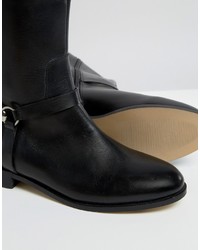 schwarze Overknee Stiefel aus Leder von Asos