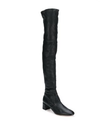 schwarze Overknee Stiefel aus Leder von Parallèle