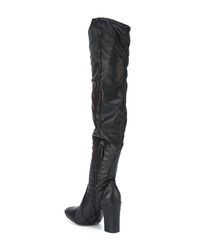 schwarze Overknee Stiefel aus Leder von Schutz