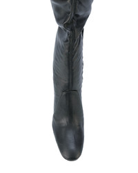 schwarze Overknee Stiefel aus Leder von Schutz