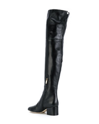 schwarze Overknee Stiefel aus Leder von Sergio Rossi