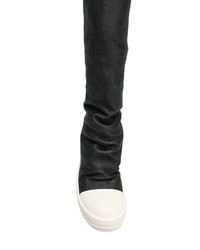 schwarze Overknee Stiefel aus Leder von Rick Owens