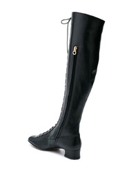 schwarze Overknee Stiefel aus Leder von L'Autre Chose