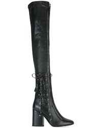 schwarze Overknee Stiefel aus Leder von Laurence Dacade
