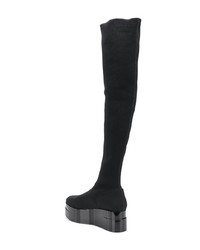 schwarze Overknee Stiefel aus Leder von Clergerie