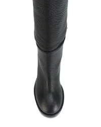 schwarze Overknee Stiefel aus Leder von MM6 MAISON MARGIELA