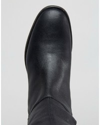 schwarze Overknee Stiefel aus Leder von Oasis