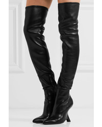 schwarze Overknee Stiefel aus Leder von Tom Ford