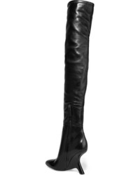 schwarze Overknee Stiefel aus Leder von Tom Ford