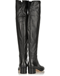 schwarze Overknee Stiefel aus Leder von Gianvito Rossi