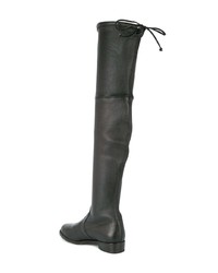 schwarze Overknee Stiefel aus Leder von Stuart Weitzman