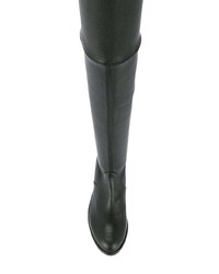 schwarze Overknee Stiefel aus Leder von Stuart Weitzman