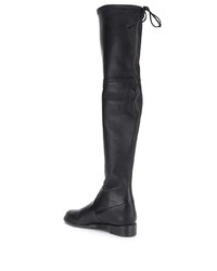 schwarze Overknee Stiefel aus Leder von Stuart Weitzman