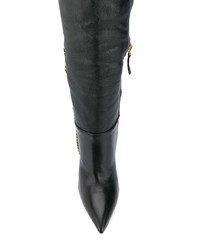 schwarze Overknee Stiefel aus Leder von Giuseppe Zanotti Design