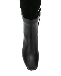 schwarze Overknee Stiefel aus Leder von Stuart Weitzman