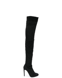 schwarze Overknee Stiefel aus Leder von Maison Ernest
