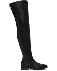 schwarze Overknee Stiefel aus Leder von Marsèll