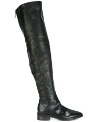 schwarze Overknee Stiefel aus Leder von Marsèll